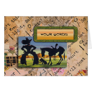Your Words on retro cowboy caricature Cards