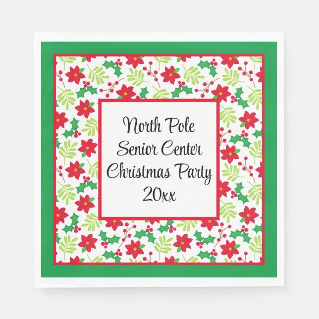 Your Words Personalize Christmas Party Red & Green Napkins (Front)