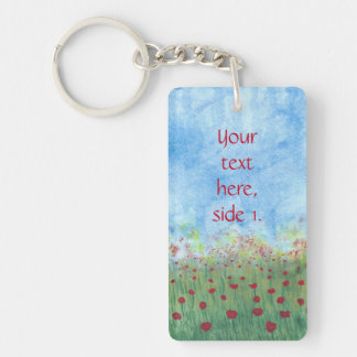 Your words Red Poppies Keychains