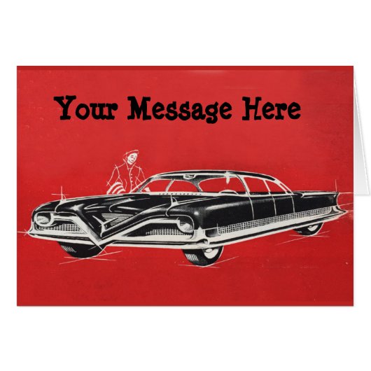 Your Words with Futuristic Black Sedan Cards (Front Horizontal)