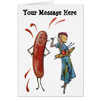 Your Words with Hot Dog Painting Woman Cards