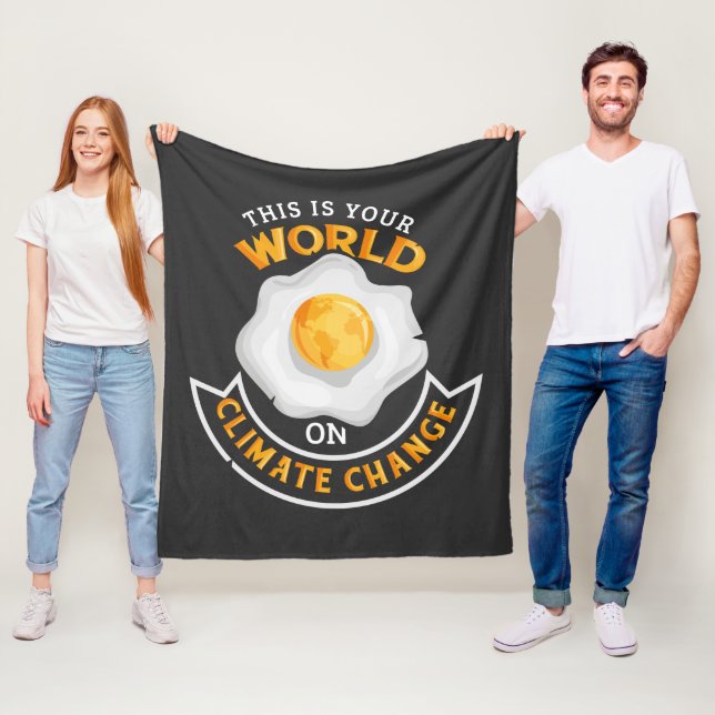 Your World On Climate Change Environment Protest Fleece Blanket (In Situ)