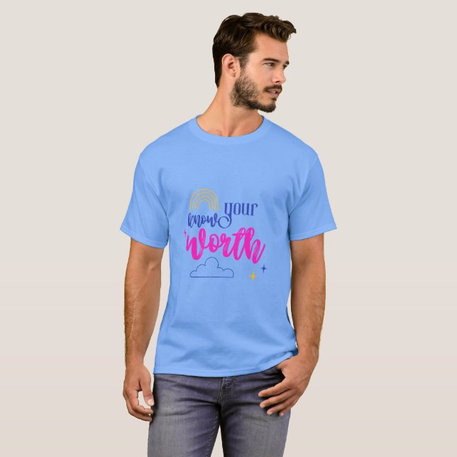 Your Wow Worth Back Down NVR Basic Dark T-Shirt (Front Full)