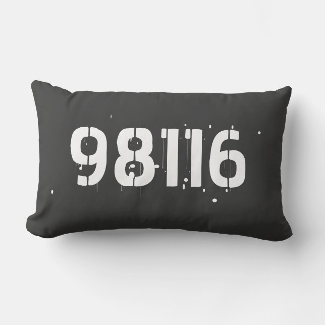 Your Zip Code Lumbar Pillow (Front)