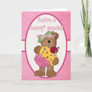 You're a Beary Special Cupcake Valentine Card