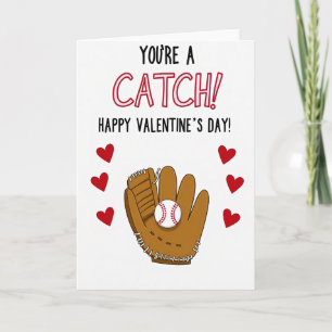 Youre A Catch Baseball Valentines Card