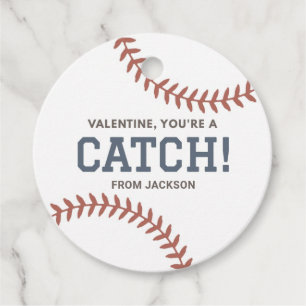 You're a Catch Baseball Valentine's Day Favor Tags