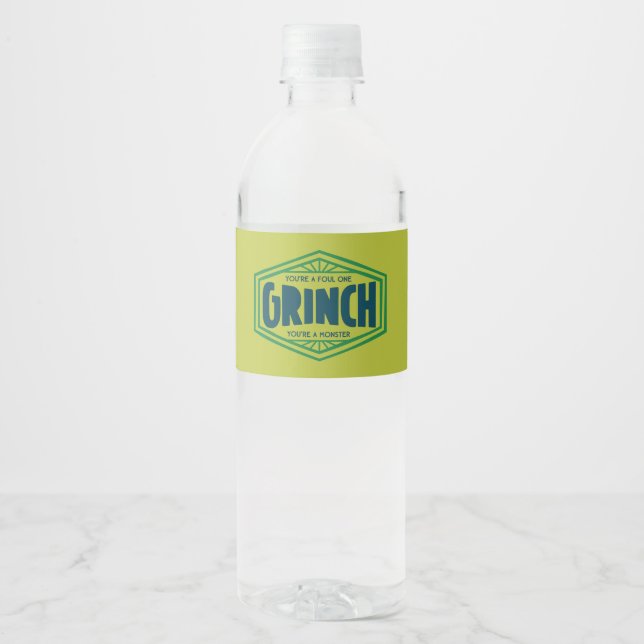 You're a Foul One Grinch Water Bottle Label (Front)