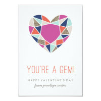 You're a Gem Classroom Valentine - Cobalt Card