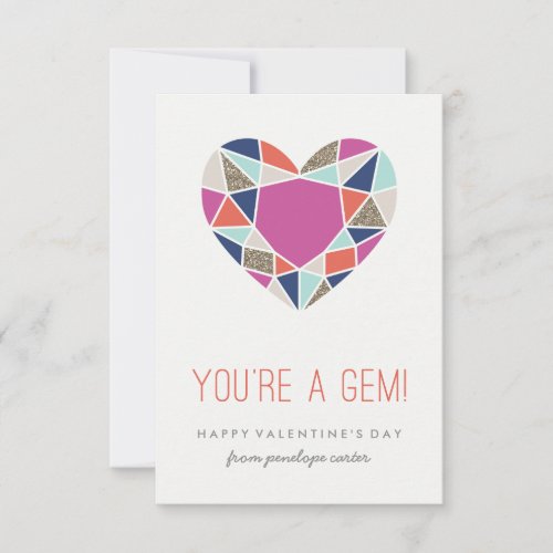 Youre a Gem Classroom Valentine _ Cobalt Invitation