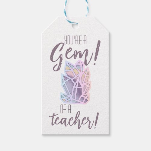 Youre A Gem Teacher Appreciation Favor Gift Tags