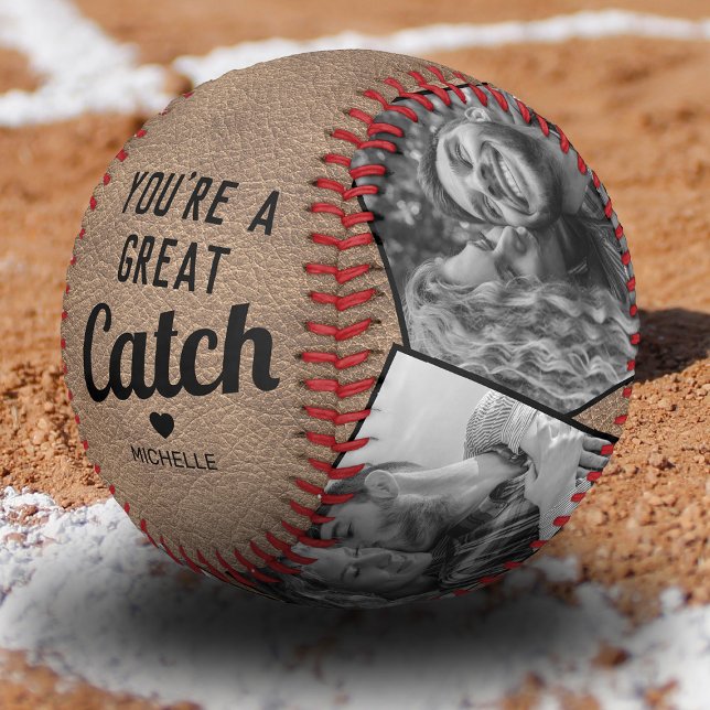 You're a Great Catch 4 Photo Gift Baseball (Creator Uploaded)