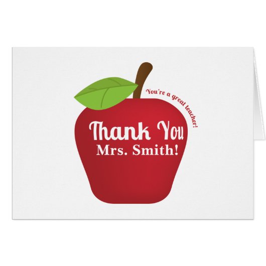 You're a great teacher! Teacher appreciation apple (Front Horizontal)