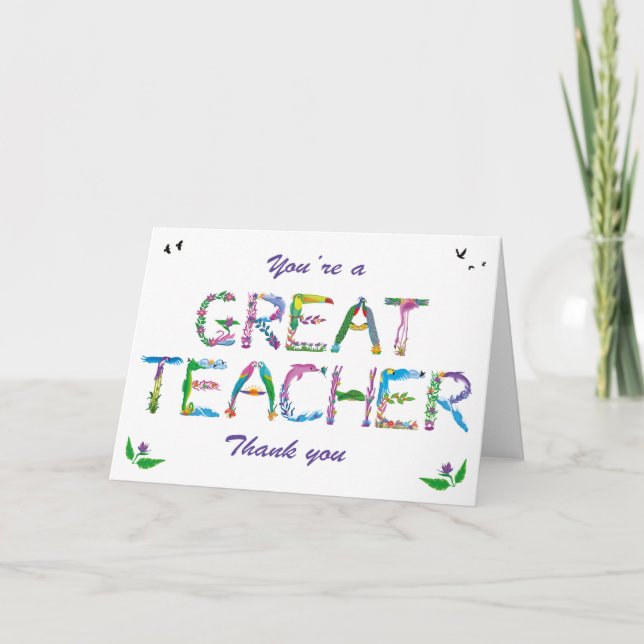 You're a great teacher, thank you tropical wordart (Front)