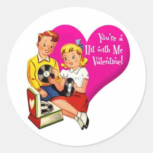 Youre a Hit with Me Valentine Classic Round Sticker