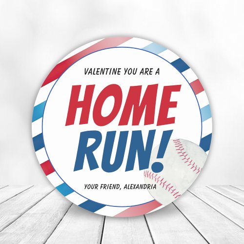Youre A Home Run Baseball Valentines Day Stickers