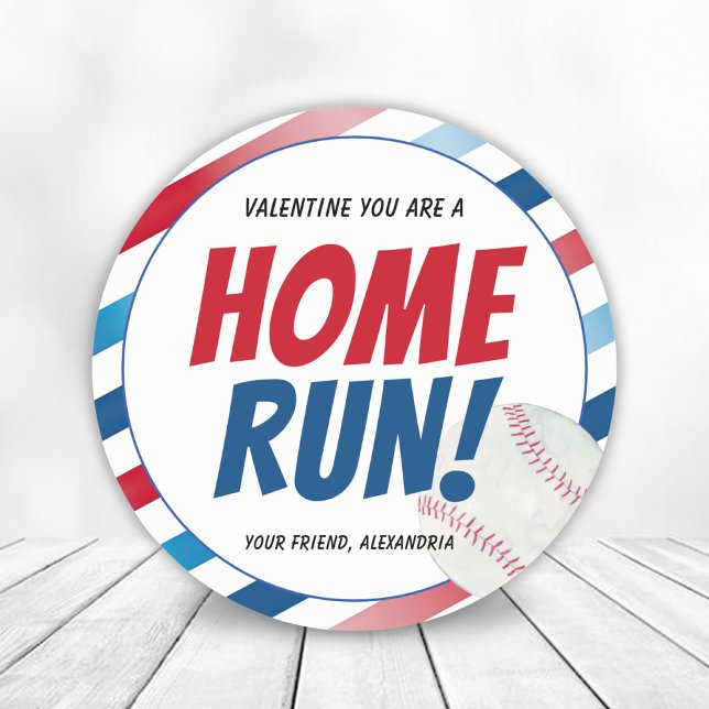 You're A Home Run Baseball Valentines Day Stickers (You're A Home Run Baseball Valentines Day Stickers)