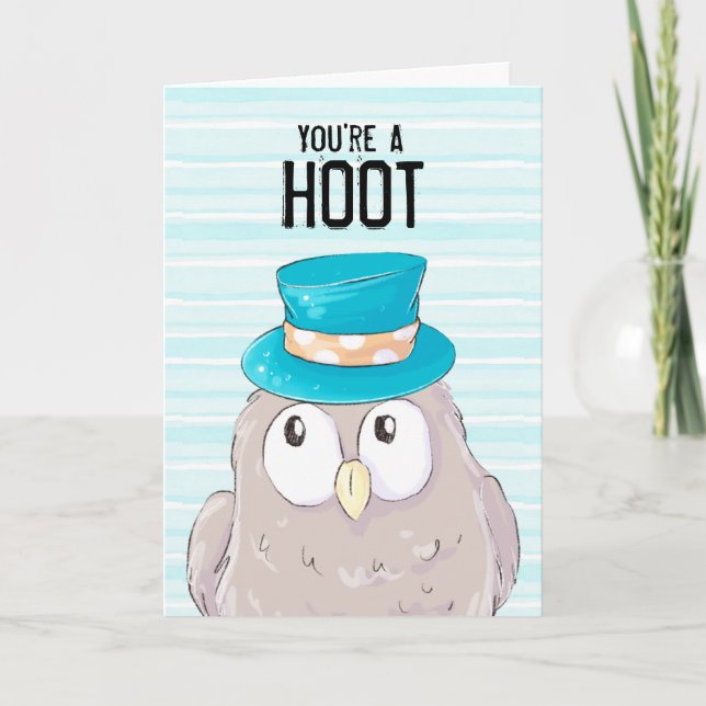 You're a Hoot Owl Personalized Valentine's Day Card (Front)