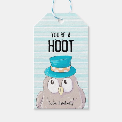 Youre a Hoot Owl Personalized Valentines Day Gift Tags
