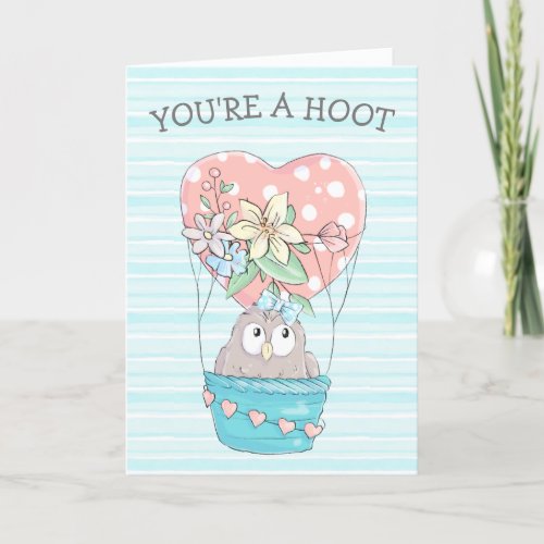 Youre a Hoot Owl Personalized Valentines Day Holiday Card