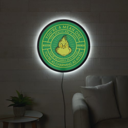 Youre a Mean One Mister Grinch Badge LED Sign