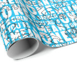 You're a Mean One Mr. Grinch Blue Pattern Wrapping Paper