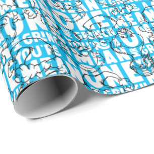 You're a Mean One Mr. Grinch Blue Pattern Wrapping Paper