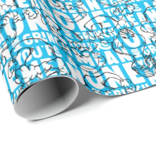 Youre a Mean One Mr Grinch Blue Pattern Wrapping Paper