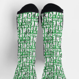 You're a Mean One Mr. Grinch Green Pattern Socks