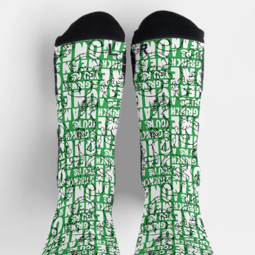 Youre a Mean One Mr Grinch Green Pattern Socks