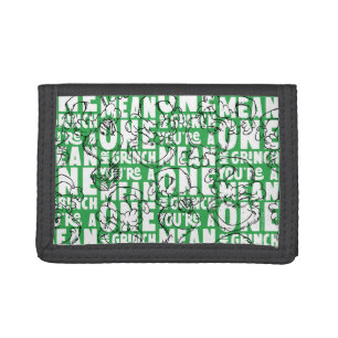 You're a Mean One Mr. Grinch Green Pattern Trifold Wallet