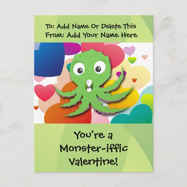You're a Monster-iffic Valentine Holiday Postcard (Front)