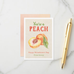 You're a Peach Kids School Valentine's Day Cards