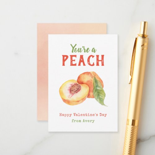 Youre a Peach Kids School Valentines Day Cards