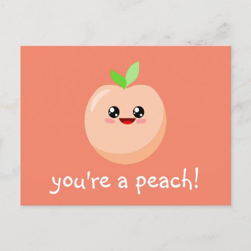 Youre a peach postcard