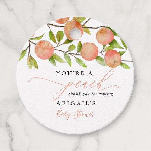 Youre a Peach Rustic Summer Baby Shower Favor Tag