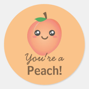 Peach Kawaii Foods Stickers — San José Made