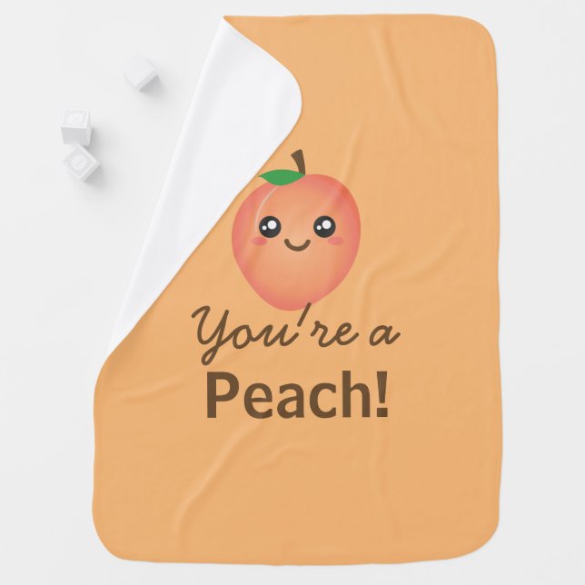 You're a Peach Sweet Kawaii Cute Funny Foodie Stroller Blanket (In Situ)