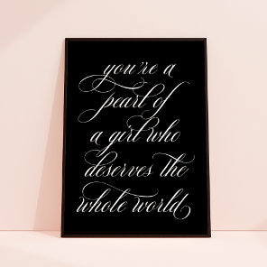 You're a Pearl of a Girl Inspirational Quote Art   Poster