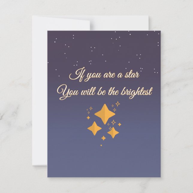 You're A Shine Bright Star  Note Card (Front)