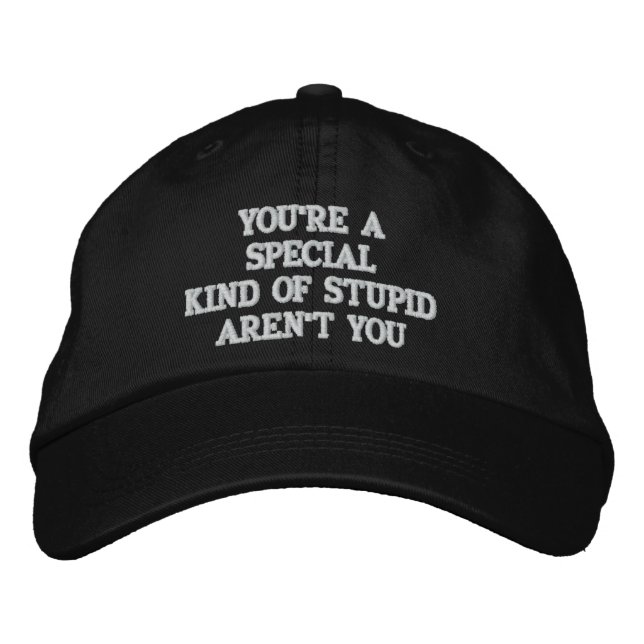YOU'RE A "SPECIAL" KIND OF STUPID EMBROIDERED BASEBALL HAT (Front)