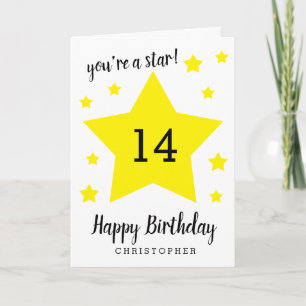 You're a star 14th Birthday Card