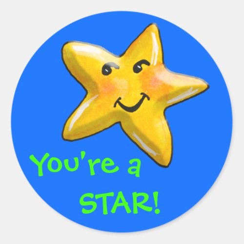 Youre A Star Achievement Award Classic Round Sticker
