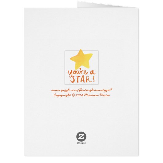 You're A Star Big Card (Back)