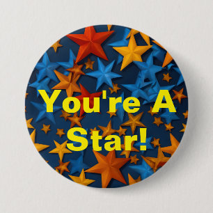 "You're a Star!" Colorful Star Achievement Badge Button
