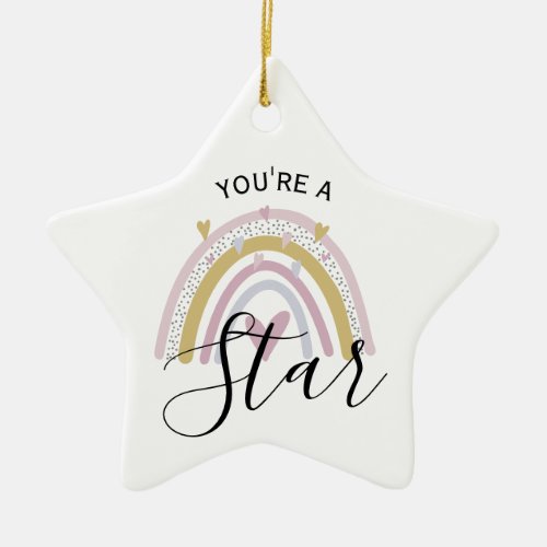 youre a star positive affirmation rainbow gift ceramic ornament