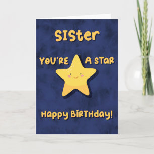 You're A Star Sister Birthday Card