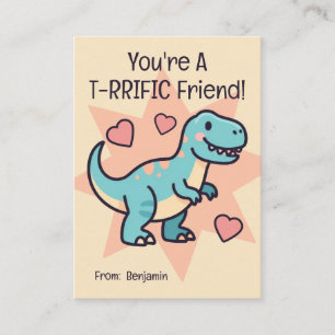 You're A T-RRIFIC Friend Kids Valentine's Note Card