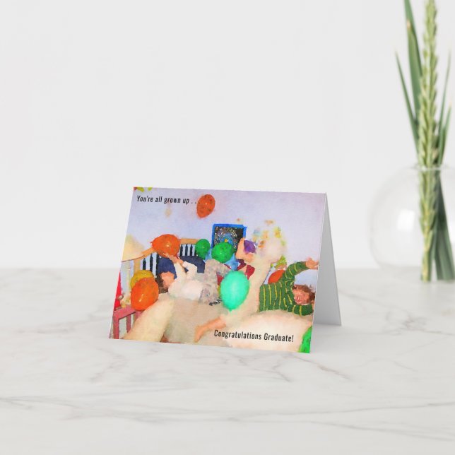 You're All Grown Up Boys Fun Graduation Card (Front)