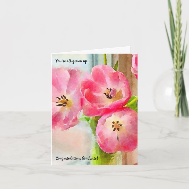 You're All Grown Up Girl Graduation Card (Front)